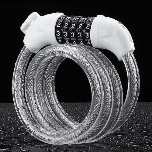 Practical Bicycles Cable Lock Bicycles Lock 5-Digit-White 1