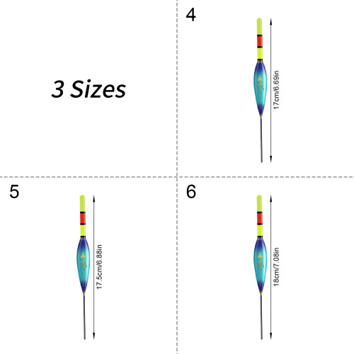 3Pcs Highly Sensitive Fishing Slippery Float Strikes Slip-6g 1