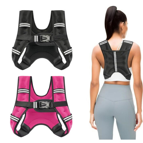Durability Weight Vest Adjustable Exercise-Black 6 lbs 2.72KG 1