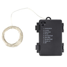 Portable Sparkle Fairy Lights, 19.7ft Silver Copper String Lights with Waterproof Technology, Battery Operated Cluster Lights for Indoor Outdoor