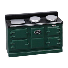 1/12 Dollhouse Miniature Gas Stove Simulation Three-Hole Heat Transfer Stove for Dollhouse Accessories Green