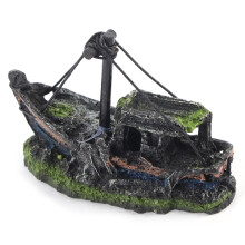 Miljøvennlig harpiks akvarium båtpynt fisketank skipsvrak dekorasjon realistisk undervannsdesign giftfri for salt- og ferskvannstanker svært giftig