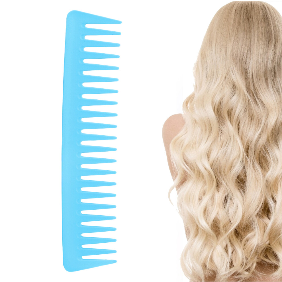 Blue Wide Teeth Detangling Comb 19Cm Abs Carbon Fiber Hairbrush