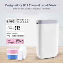 NIIMBOT 12*40mm Waterproof Thermal Label Roll 160pcs for Home & Store