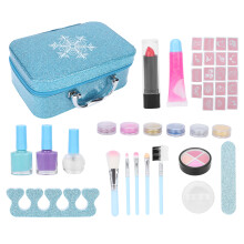 Kit de maquiagem lavável para meninas, cosméticos reais não tóxicos, seguro para crianças, tema Frozen, aprendizado através da brincadeira,