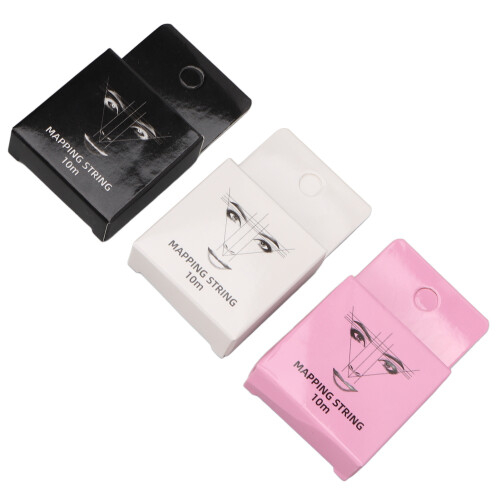 Professional Brow Mapping String For Microblading, ABS Material Pre Marked Thread In 3 Colors, Winding Design 32.8 Feet Long For Permanent Makeup And 2