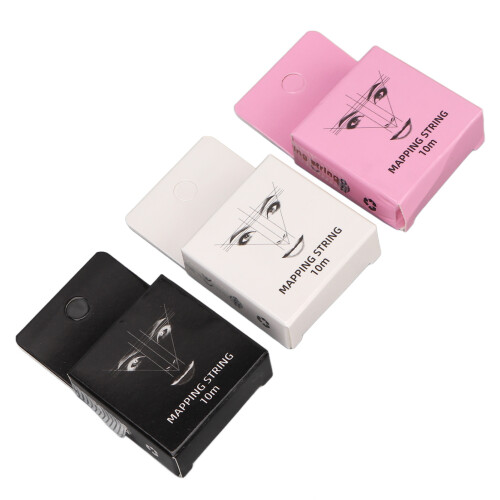 Professional Brow Mapping String For Microblading, ABS Material Pre Marked Thread In 3 Colors, Winding Design 32.8 Feet Long For Permanent Makeup And 1
