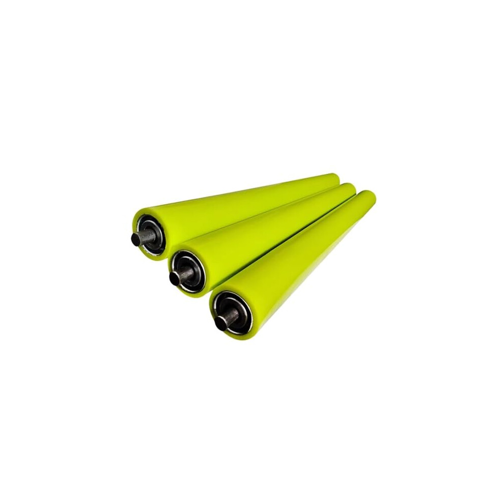 3 Pack Heavy Duty Polyurethane Coated Conveyor Rollers, Stainless Steel, Custom Size 60X500mm 9044945074055