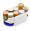 (White Blue) 360 Degree Rotating Fridge Organizer, Space Saving Kitchen Cabinet Storage Spice Beverage Can Shelves 1