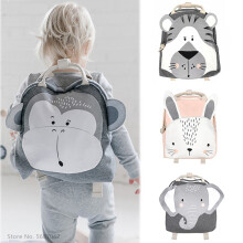 (05) Kids Cartoon Animal Backpack 3-8Y Lightweight Snack Toy Storage Bag Boys Girls Schoolbag Cotton Backpack