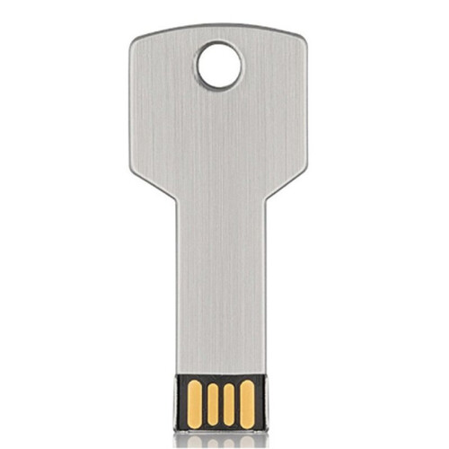 High-Capacity Metal Key Shape USB Flash Drive 32GB Silver Real Capacity Storage Devices U Disk