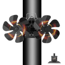 Wall-Mounted Double Head Fireplace Fan 12 Blades, High Power for 2025