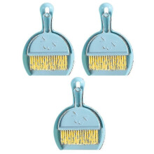 (Blue) 3pcs Mini Dustpan And Brush Set For Office Home Table Desktop Cleaning