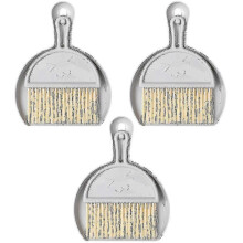 (Nordic Grey) 3pcs Mini Dustpan And Brush Set For Office Home Table Desktop Cleaning