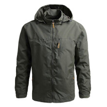 (M,Army Green)Jacket Hooded Coat Waterproof Warm Windbreaker for Men Fishing Hiking