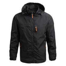 (M,Black)Jacket Hooded Coat Waterproof Warm Windbreaker for Men Fishing Hiking