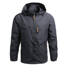 (2XL,Gray)Jacket Hooded Coat Waterproof Warm Windbreaker for Men Fishing Hiking