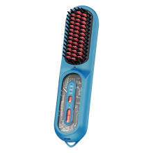 (macaron) Mini Portable Electric Hair Straightening Comb Portable Lightweight Hair Flat Iron for Women Female
