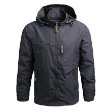 (S,Gray)Jacket Hooded Coat Waterproof Warm Windbreaker for Men Fishing Hiking