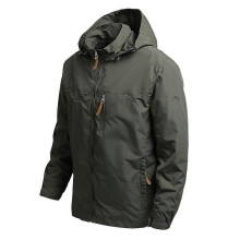 (S,Army Green)Jacket Hooded Coat Waterproof Warm Windbreaker for Men Fishing Hiking