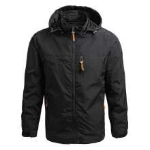 (5XL,Black)Jacket Hooded Coat Waterproof Warm Windbreaker for Men Fishing Hiking
