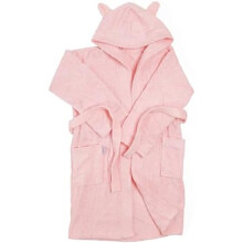 (8 Jahre, Rosa) Kids Bathrobe with Hood and Side Pockets, Boys or Girls, Super Soft & Absorbent 100% Cotton Terry, Hood with Ears