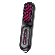 (rose) Mini Portable Electric Hair Straightening Comb Portable Lightweight Hair Flat Iron for Women Female