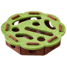 (Flower, Green) Felt Maze Box Interactive Felt Puzzle Box for Indoor Cats for Small Medium Large Cats