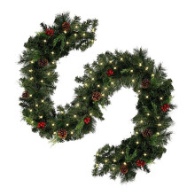 (2.7m, Q) Christmas Red Berrys Rattan Decoration Stylish DIY Wreath Party Decoration for Living Room Home