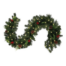 (1.8m, Q) Christmas Red Berrys Rattan Decoration Stylish DIY Wreath Party Decoration for Living Room Home