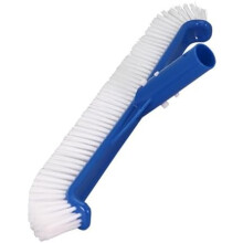Oxtxuzdm 17-Inch Pool Brush with Curved End for Wall Cleaning, Nylon Bristles, Robust Pool Scrubber Brush