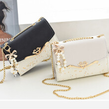 (White-with pendant, 19.5x13.5x7.5) Women's Rhinestone Shoulder Bag Shining Crossbody Purse Diamond Square Clutch Evening Party Handbag Messenger Bag