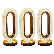 (3pcs) Elegant-Touch LED Crystals Lamp Touch Control Dimmable Brightness USB Table Lamp for Parties Dining Living Room Aesthetic Decor