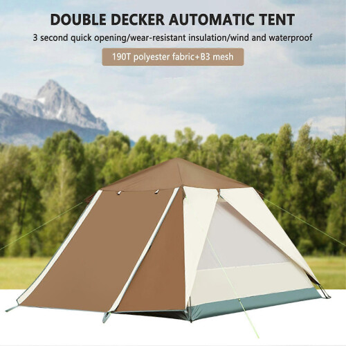 (Cafe) Simple Automatic Camping Tent Breathable Windproof Outdoor Tent for Picnic 1
