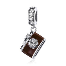 S925 Sterling Silver Retro Camera Pendant DIY Bracelet Necklace Accessories Pendent