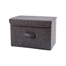 (Gray) Cotton And Linen Cloth Covered Storage Box Clothing And Debris Storage Artifacts Household Daily Collapsible Washing Box