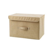 (Beige) Cotton And Linen Cloth Covered Storage Box Clothing And Debris Storage Artifacts Household Daily Collapsible Washing Box
