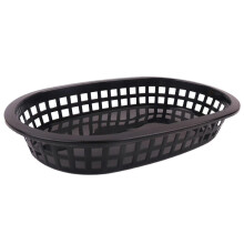 (100 Pcs, Black) 100pcs/50pcss Food Basket Oval Shape Dinnerware Plastic French Fries Fast Food Storage Plates For Restaurant