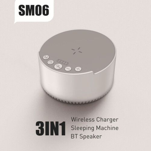 (SM06 Black)Smart White Noise 15W Wireless Charging Bluetooth Speaker with Sleep Aid, Multi-Function Audio for Bedside Relaxation