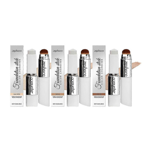 (ivory white) Adaptive Foundation Stick - Buildable Coverage with Collagen Complex, Includes Detachable Brush 2