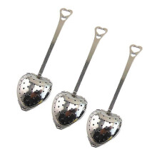 10pcs Tea Filter Long Grip Stainless Steel Mesh Heart Shaped Tea Strainer Spoon Tea Infuser Spoon