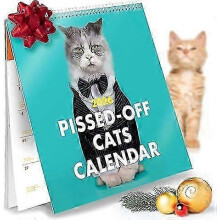 (2pcs) The Original P'd Off Cats 2026 Calendar - Funny, Sassy Gift for Angry Cat Lovers - 12 Month Wall Planner for Joke Present
