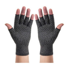 (XL, Grey) Compression Arthritis Gloves Fingerless Stretchy Hand Wrap for Pain Relief