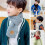 (Green)Children'S Knitted Scarf Neck Protection Solid-Color Leather Label Scarf 4
