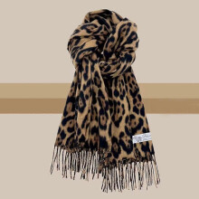 (coffee) Windproof Winter Warm Scarf Leopard Lady Scarves Wraps Fashion Tassels Shawl Neck Warmer