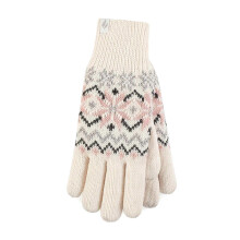 (M-L, Cream) Heat Holders - Womens Thermal Winter Gloves