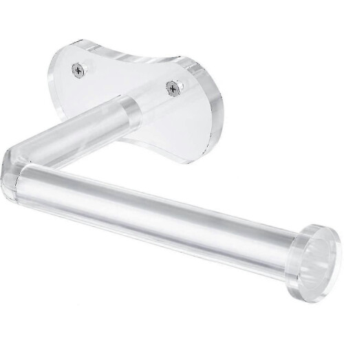 Toilet Paper Roll Holder Wall Mount Acrylic Clear Tp Holder with Hardware