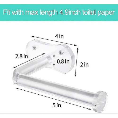 Toilet Paper Roll Holder Wall Mount Acrylic Clear Tp Holder with Hardware 1