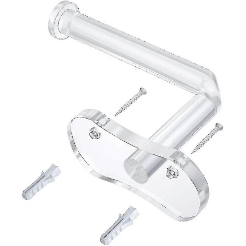 Toilet Paper Roll Holder Wall Mount Acrylic Clear Tp Holder with Hardware 2
