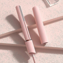 Ceramic Mini Curling Iron for Short Hair, Small Hair Curler Iron for Travel, Voltage Curling Wand for Worldwide Trip(light Pink)